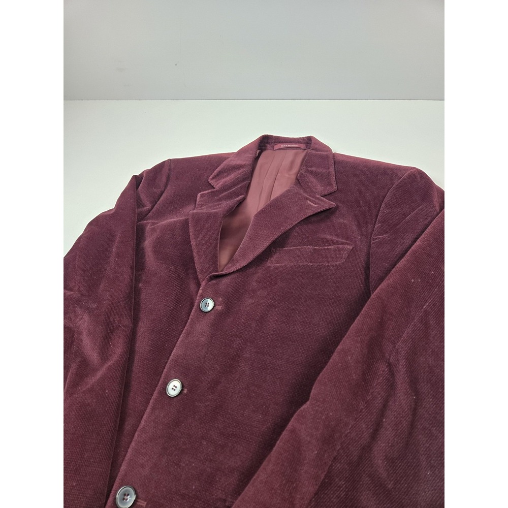 Ermenegildo Zegna Blazer Mens 40R Burgundy Corduroy Cashco Cashmere Blend - Picture 2 of 14